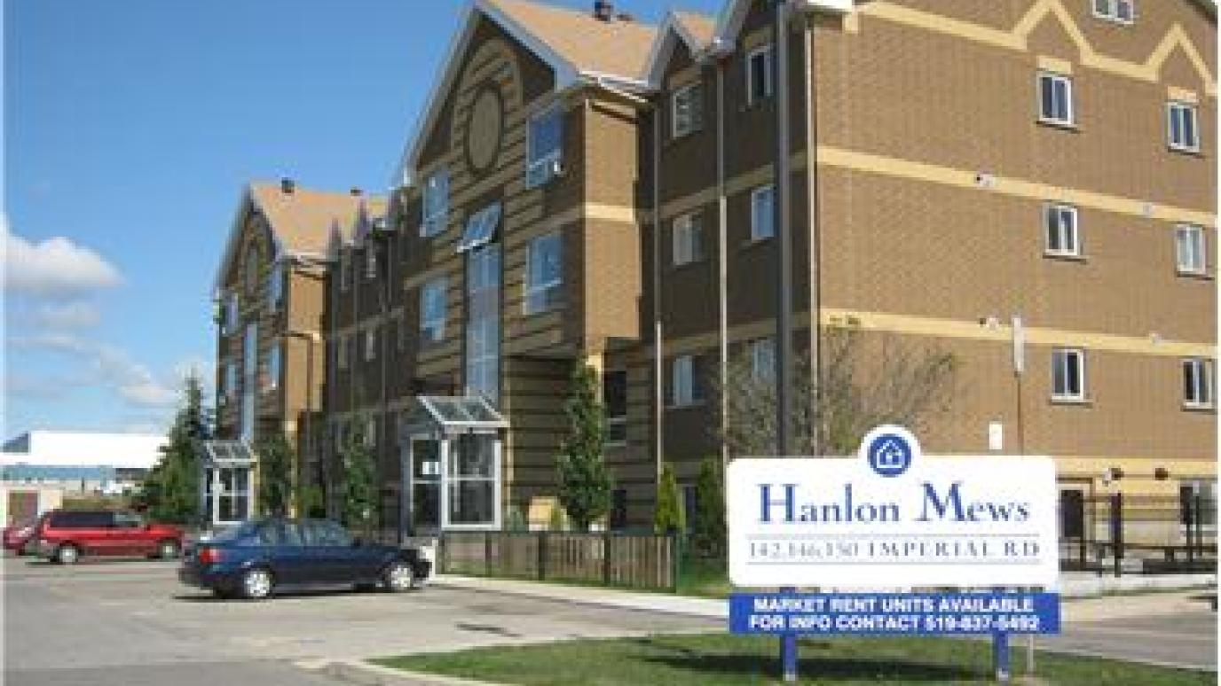Front of Hanlon Mews apartment building