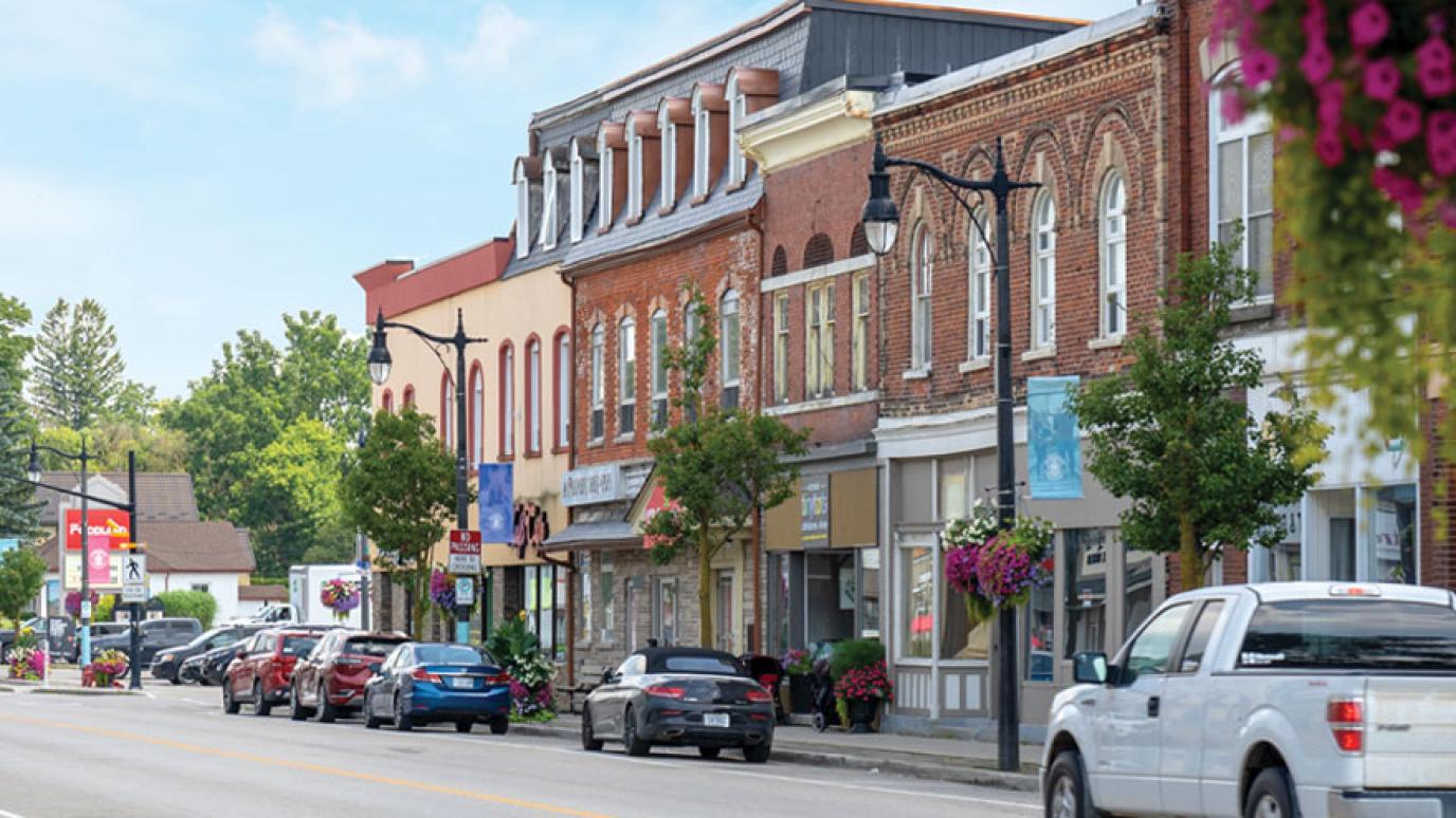 Downtown Palmerston showing rows of businesses