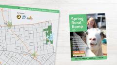 Sprong Rural Romp map and guide cover featuring a map of Wellington County