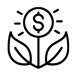 Illustration of a flower growing with a coin as the flower head